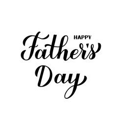Happy Father s Day calligraphy hand lettering isolated on white. Father day celebration typography poster. Easy to edit vector template for banner, greeting card, flyer, postcard, party invitation