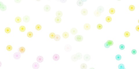 Light Purple, Pink vector doodle template with flowers.