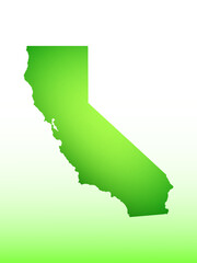 California map using green color with dark and light effect vector on light background illustration