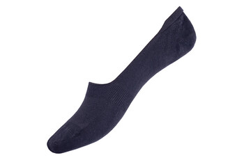 Men's socks on the foot on a white background isolated