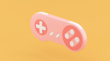 The gamepad floating on the orange backdrop. © Garfieldbigberm