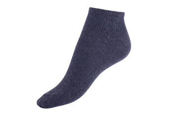 Men's socks on the foot on a white background isolated