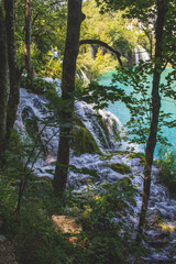 Picturesque landscape at Plitvice Lakes National Park in Croatia.