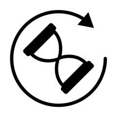hourglass with arrow icon, silhouette style