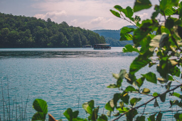 Fototapeta premium Picturesque landscape at Plitvice Lakes National Park in Croatia.