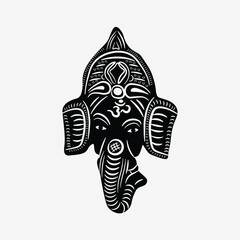 Lord Ganesha - Ganpati black and white vector art