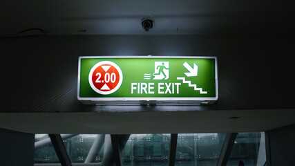 Fire exit light sign with hight limit