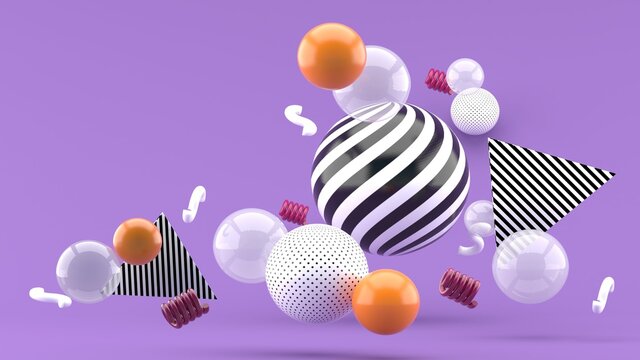 A graphical ball floating on a puple backdrop