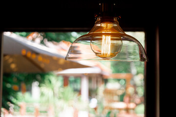 Old lamps with lighting are heated in cafes