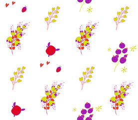 Bright color beautiful background. Tileable images from  colors and  herbs. Summer theme pattern.

