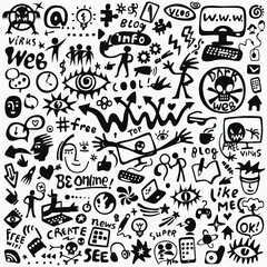 web doodle set, vector icon