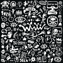 web doodle set, vector icon