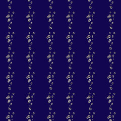 Seamless pattern of bubbles rising to the surface on a blue background. Manual the digital picture