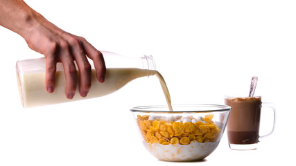 cereal with milk and cocoa