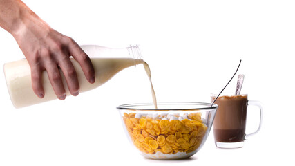 cereal with milk and cocoa