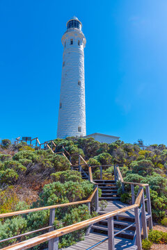 White lighthouse at Cape Leeuwin in Augusta, Australia