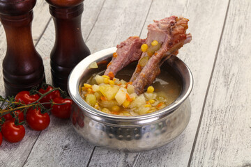 Peas soup with ribs