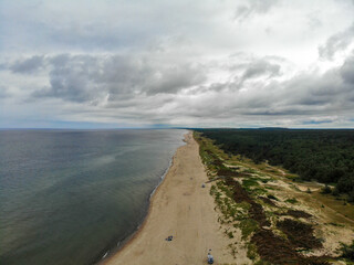 Lithuanian sea shore at Curonian spit. Unique place among Baltic sea and Curonian lagoon