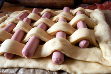 unusual bun with sausage