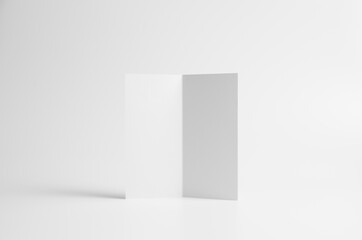 DL Bi-Fold / Half-Fold Brochure Mock-Up. Seamless Background.