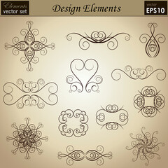 Vector set: Calligraphic design elements and page decoration, Useful elements for your layout design. Premium Quality, Easy to Edit