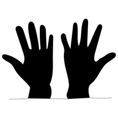  isolated black silhouette of a hand