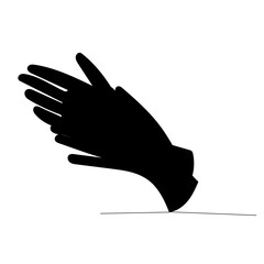  isolated black silhouette of a hand