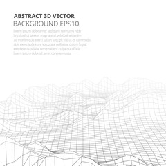 Abstract background in the style of low poly design. 3D landscape in virtual reality. Space for text.