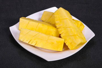 Sliced sweet ripe tasty pineapple