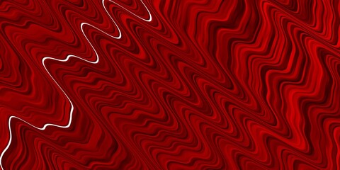 Dark Red vector pattern with curves. Colorful abstract illustration with gradient curves. Design for your business promotion.