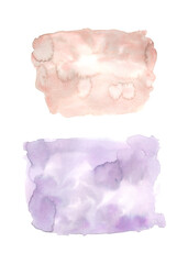Hand painted watercolor set. Can be used as a decorative background for creative design of posters, cards, invitations, wallpapers, banners, websites, etc. Beautiful pastel textures.