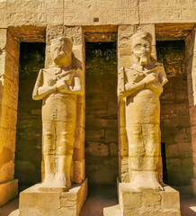 Statues of Karnak temple in Luxor, Egypt 