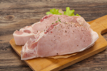 Raw pork meat steak for grill