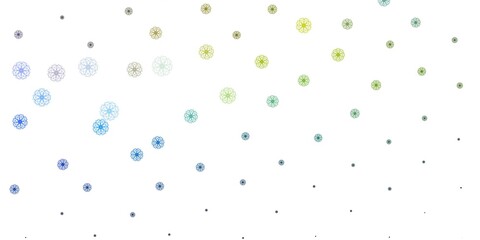 Light Blue, Yellow vector natural backdrop with flowers.