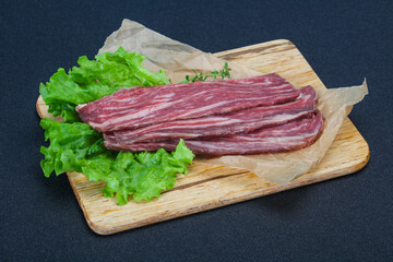 Raw Thick pork steak for cooking