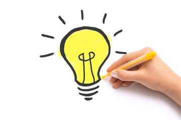 Creative new idea. Innovation, brainstorming, solution concepts.