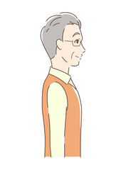 笑顔な男性の横顔