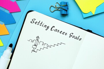 Financial concept meaning Setting Career Goals with phrase on the sheet.