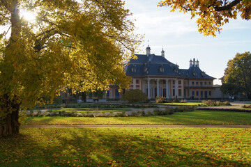 Fototapeta na wymiar The Upper palace of the Pillnitz Castle in Dresden.