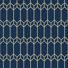 Fototapeta premium Seamless geometric stylish texture. Classic Art Deco seamless pattern. Abstract retro vector texture. Vintage Islamic wallpaper. Lattice graphic design. Vector modern tile pattern. Striped pattern