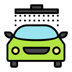 Automobile Sanitization Service Symbol, Car Shower front View Vector Color Icon Design, Soap rain in portal carwash Concept, Carwash & Detail Center equipment on white background,  