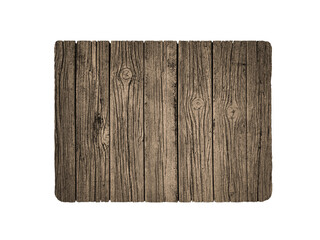 Old wooden board isolated on white background