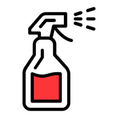Disinfectant spray diy concept, Car Detailing Supplies Vector Red Color Icon Design, Carwash & Leather and Vinyl Cleaner Gel on white background, Interior Detailer Spray Concept,
