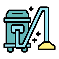 Automobile Carpet Clean Concept, Carwash & Detail Center equipment on white background, car interior vacuum cleaning device vector color Icon design, 