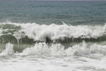 Splash of sea water after hitting a rocky cliff in southwestern Cyprus near the town of Paphos....