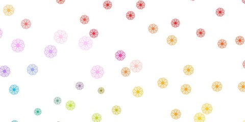 Light Multicolor vector doodle background with flowers.