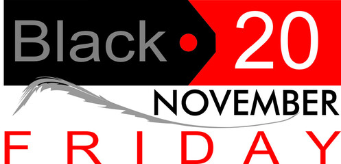 Etiquetas Black Friday para desconto em 20 de novembro