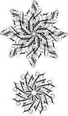 Calligraphic Style Snowflakes