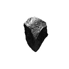 stone or coal on a white background, 3D rendering, banner or wallpaper