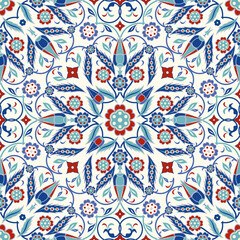 Seamless turkish colorful pattern. Eastern floral  pattern can be used for ceramic tile, wallpaper, linoleum, textile, web page background.